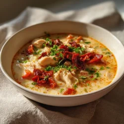 Marry Me Chicken Soup with sun dried tomatoes