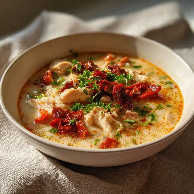 Marry Me Chicken Soup with sun dried tomatoes