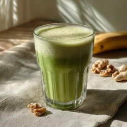 Moringa banana smoothie recipe in rustic kitchen