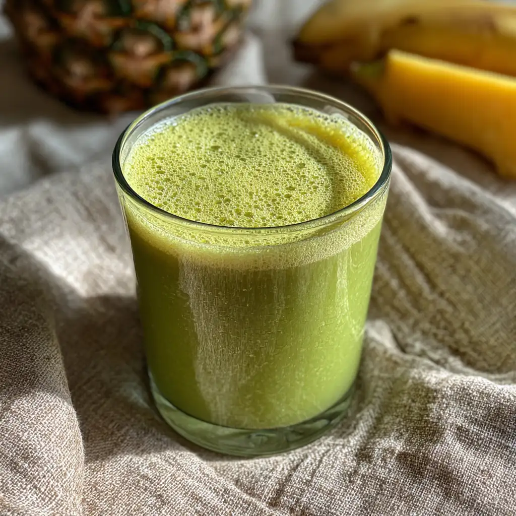 Tropical moringa smoothie with pineapple and mango