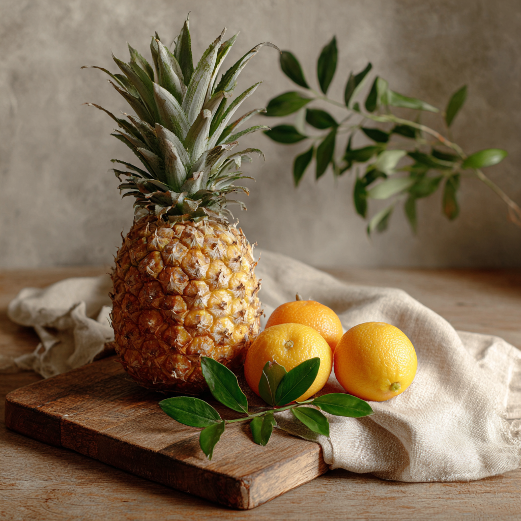 Pineapple with moringa and citrus fruits
