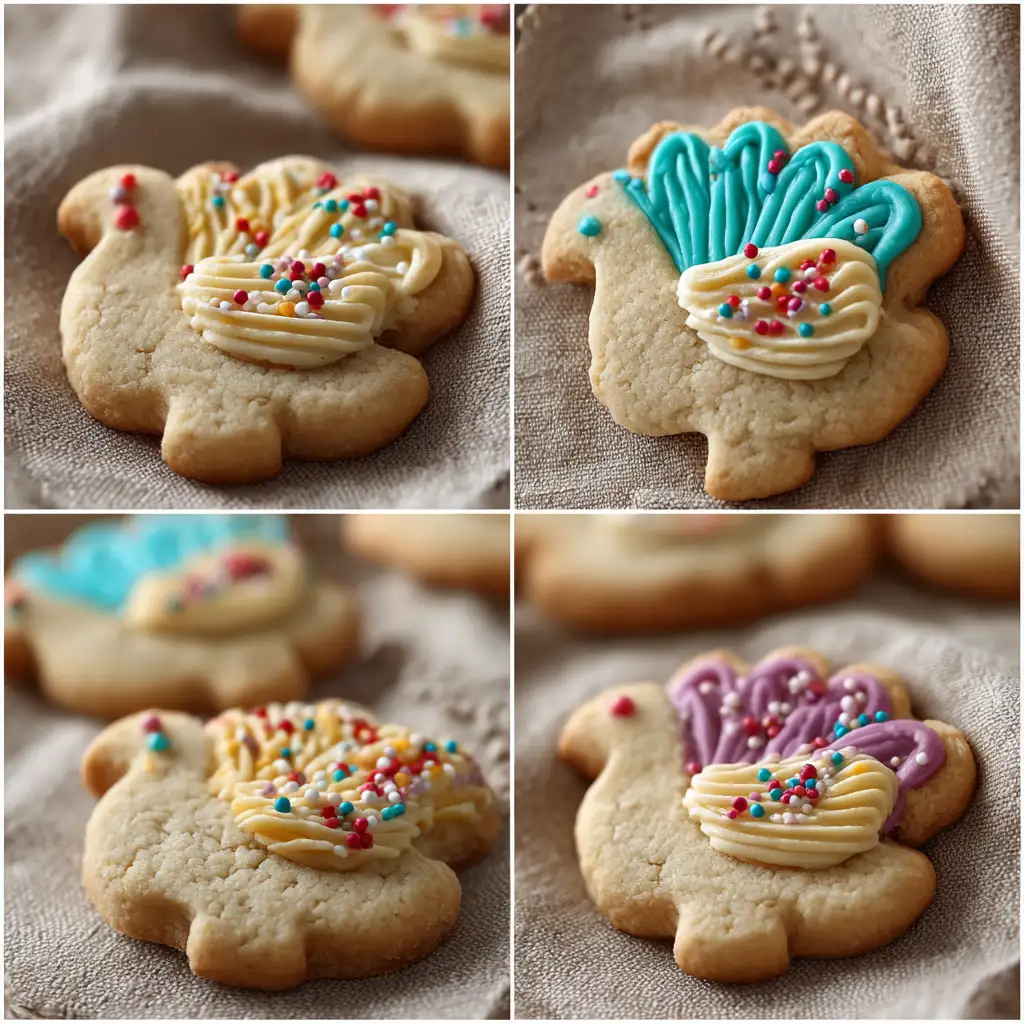 Cute turkey shaped cookies for Thanksgiving