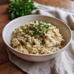 Creamy marry me chicken orzo in rustic skillet