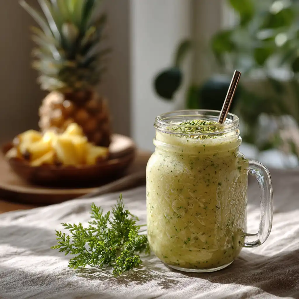 Moringa Pineapple Smoothie Anti Bloat Recipe