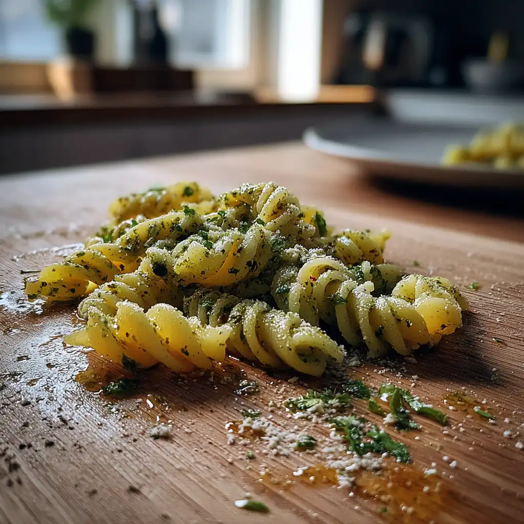 Overheated pesto pasta separation