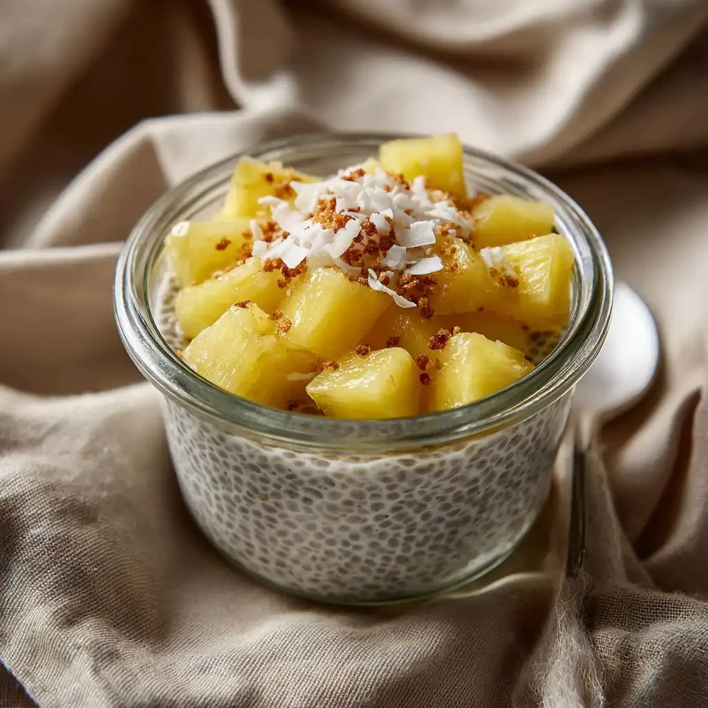 Pineapple Coconut Chia Pudding Anti Bloat Dessert