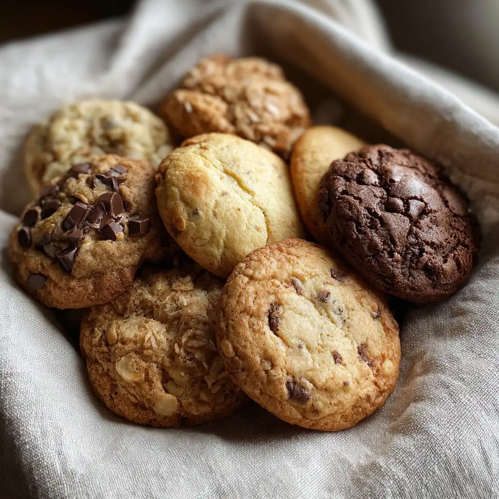 Freshly baked chocolate chip cookies cooling on wire rack