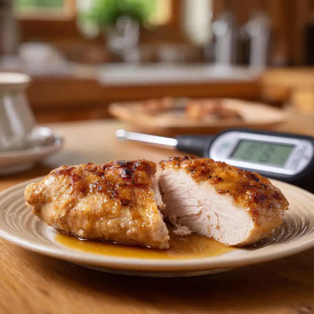 Chicken cut too early before reaching the correct temperature