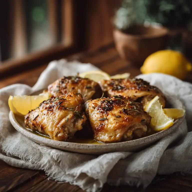 Juicy lemon garlic chicken thighs oven 425 baked to perfection