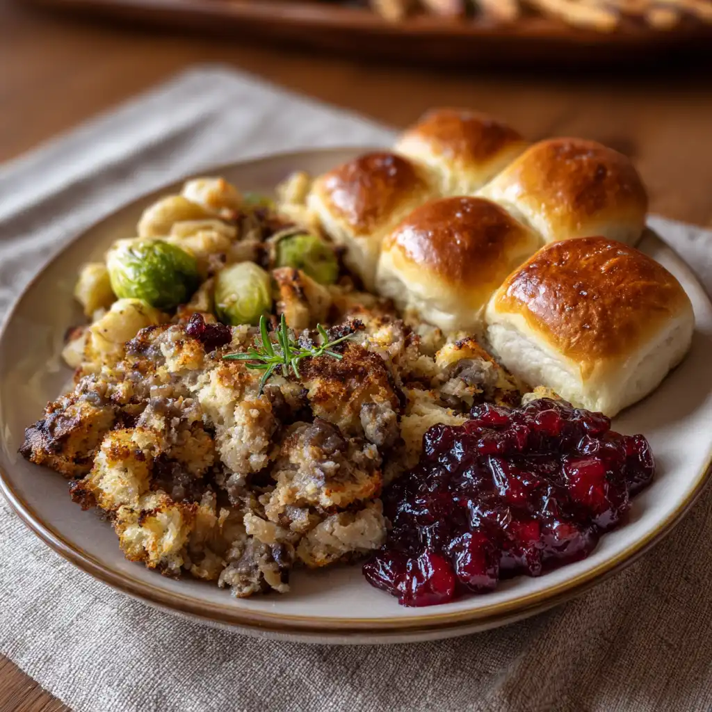 Thanksgiving 2025 side dishes on rustic table