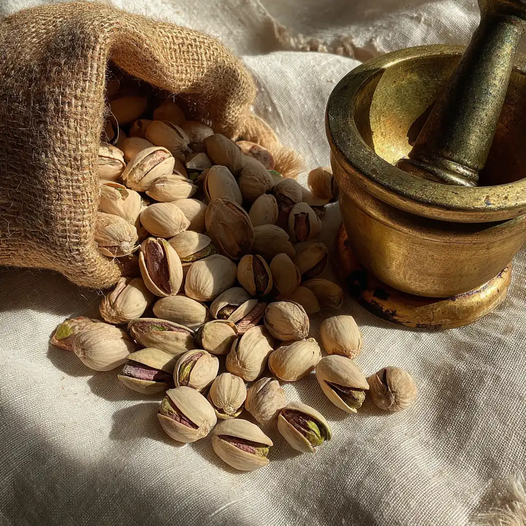 raw pistachios ready for blending