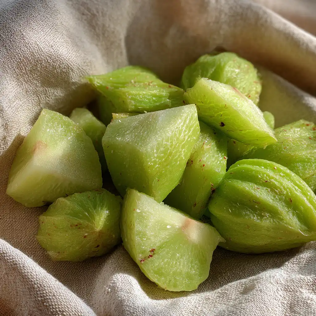 steamed chayote ready for recipes