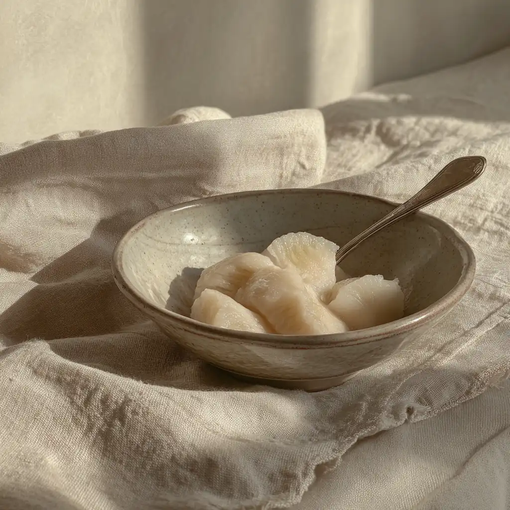 fresh soursop flesh in bowl