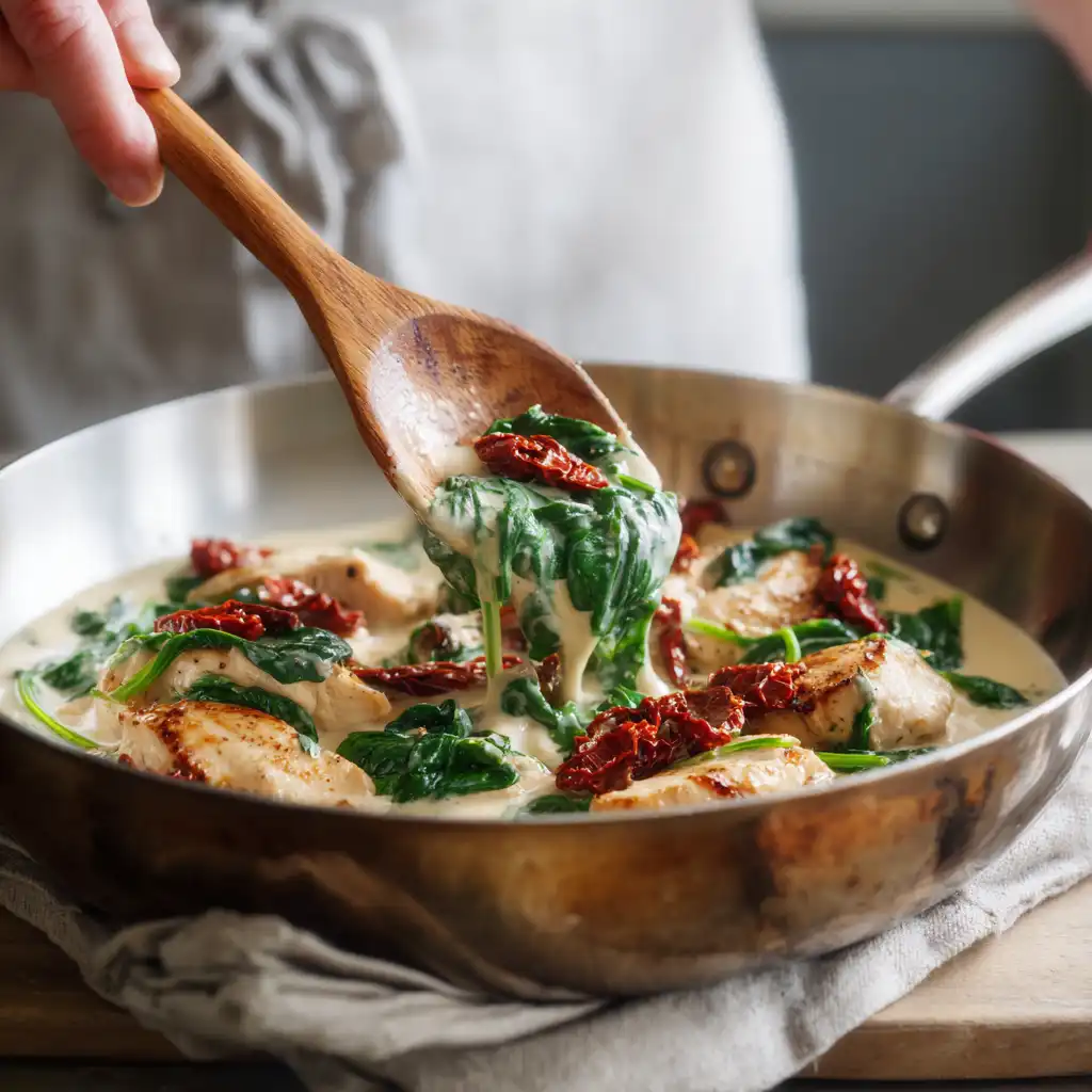 creamy tuscan chicken without wine recipe preparation steps