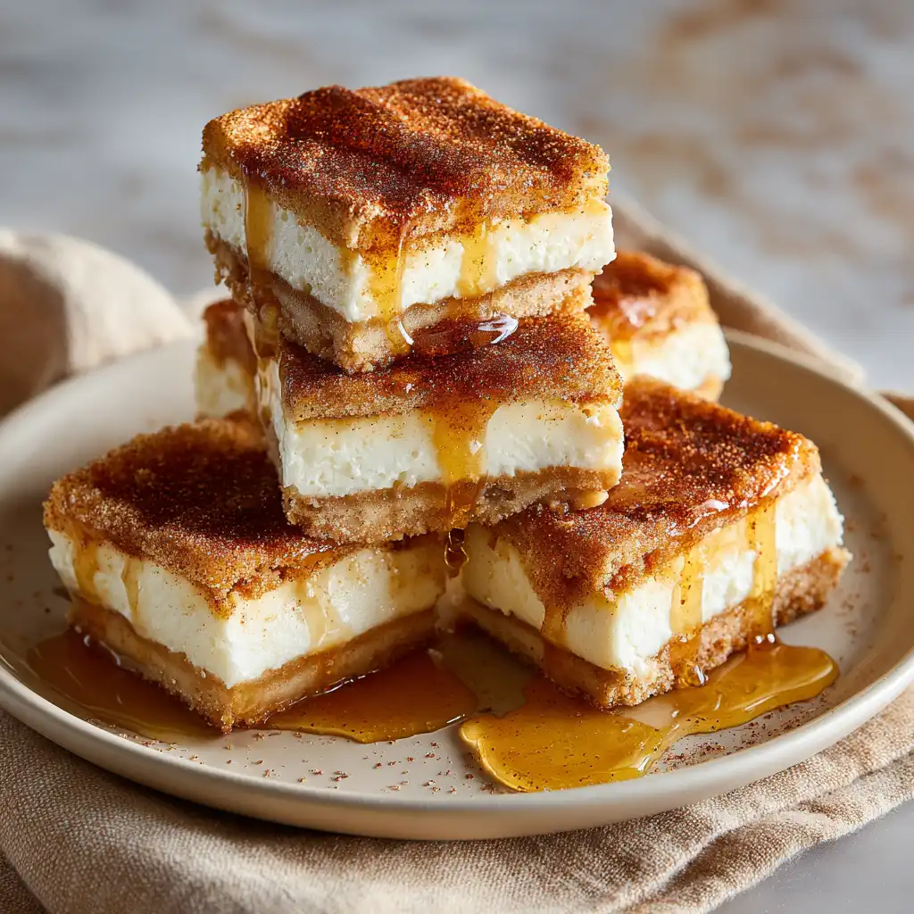 churro cheesecake bars recipe final dish