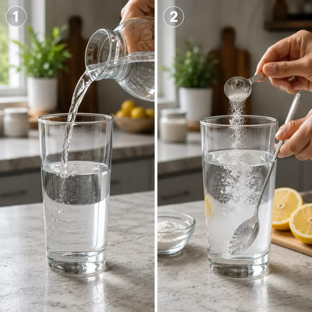 Baking Soda Lemon and Ice recipe preparation step 1