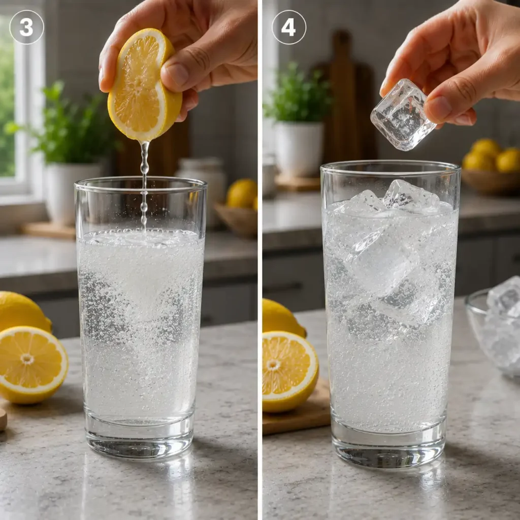 Baking Soda Lemon and Ice recipe preparation step 2