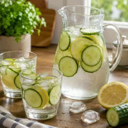 cucumber and lemon water recipe featured image