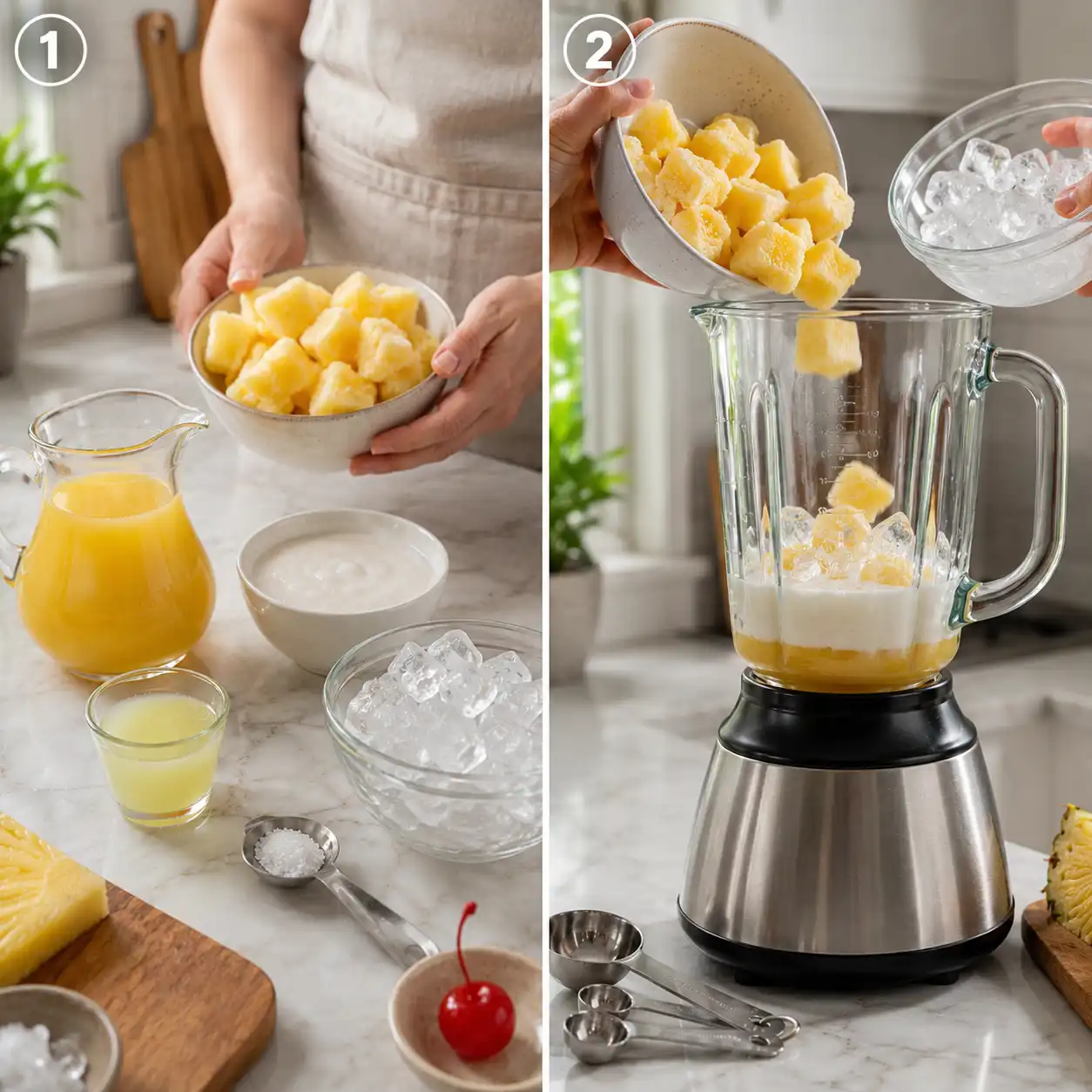 pina colada mocktail preparation