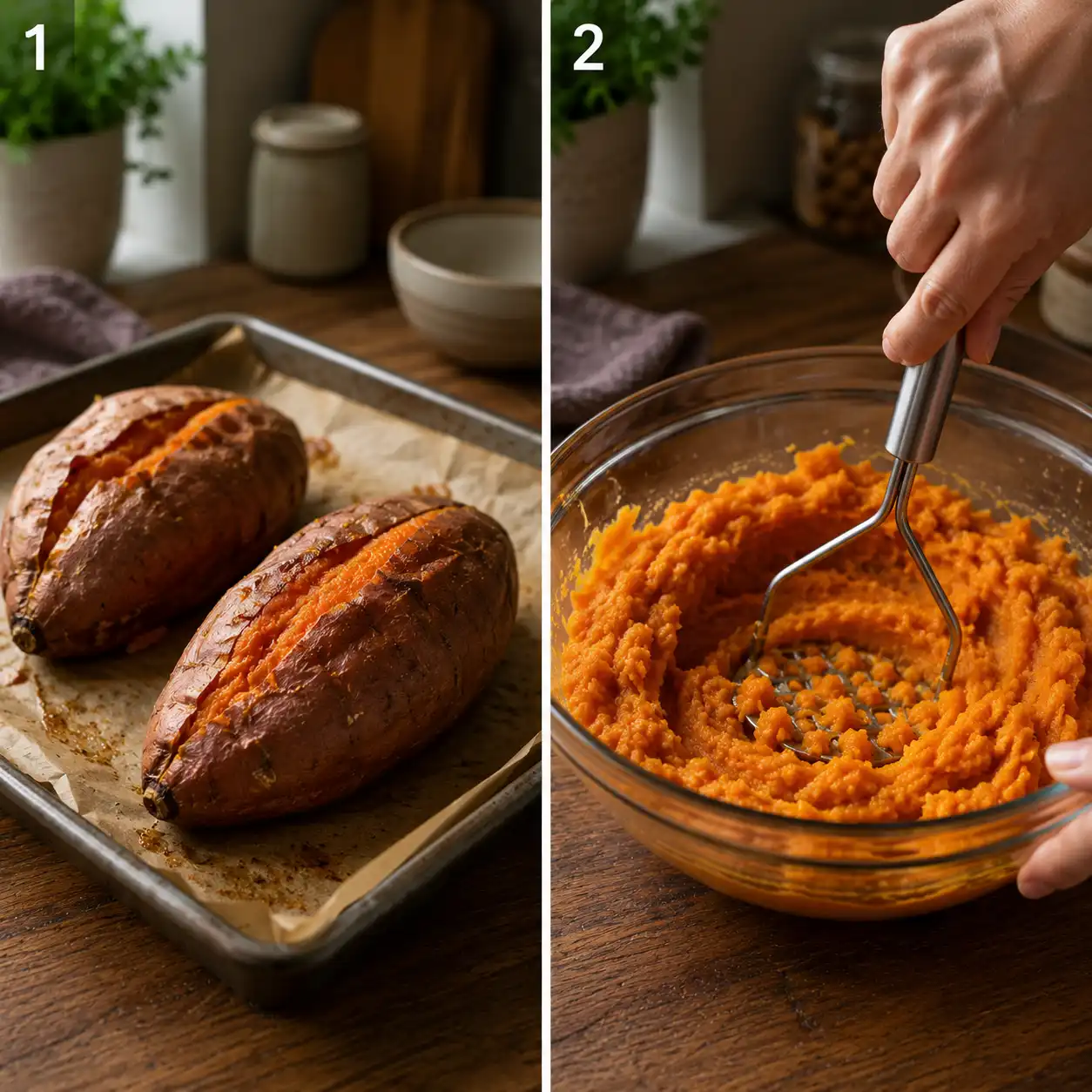 sweet potato brownie recope preparation