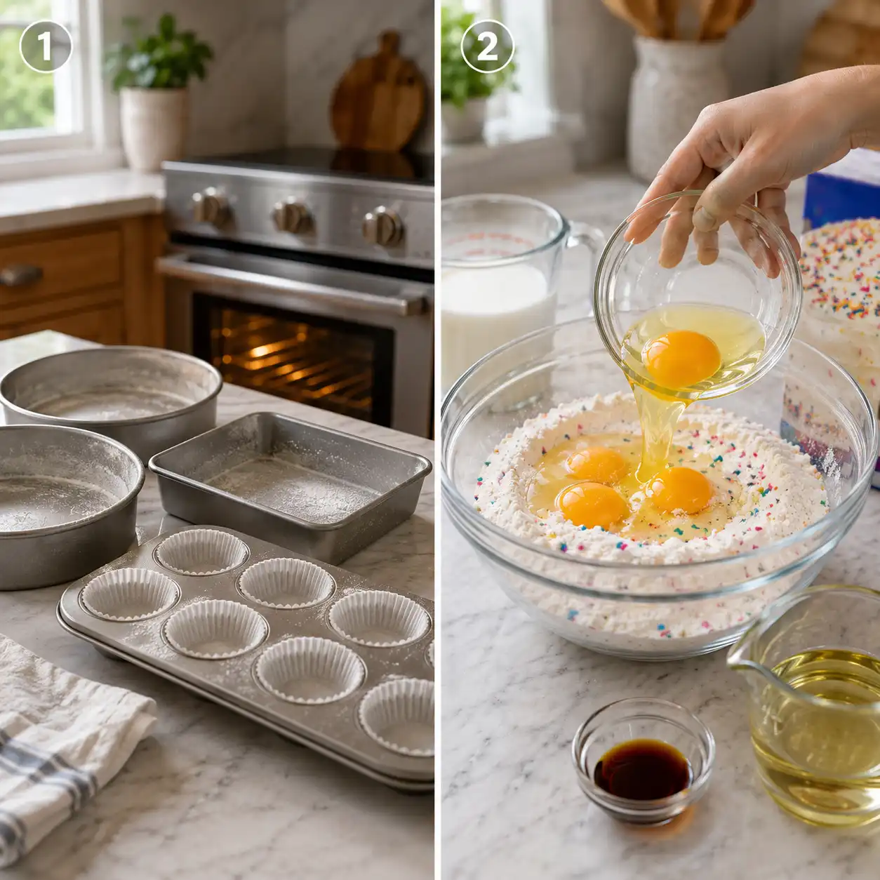 funfetti cake mix preparation