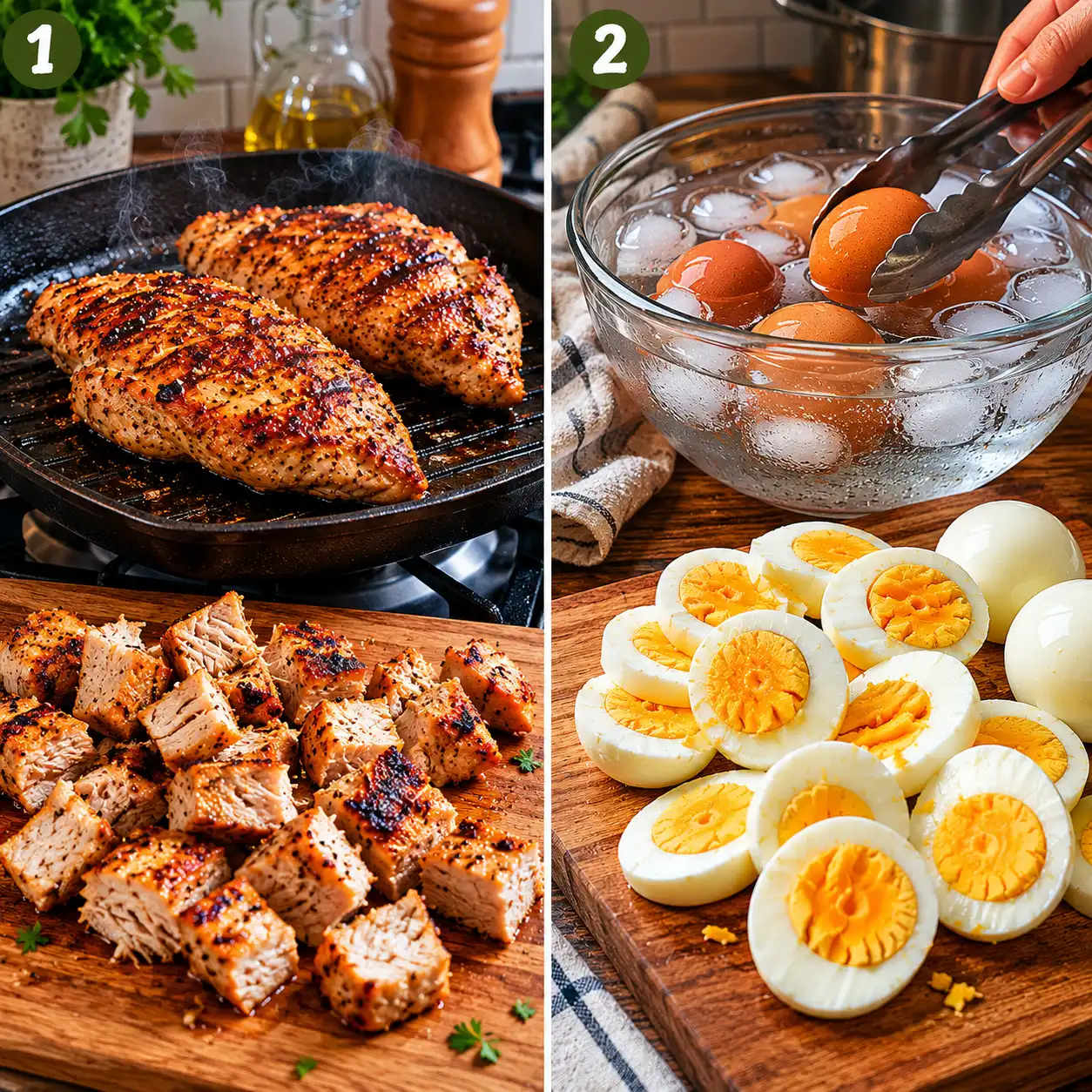 Cobb Salad Keto preparation