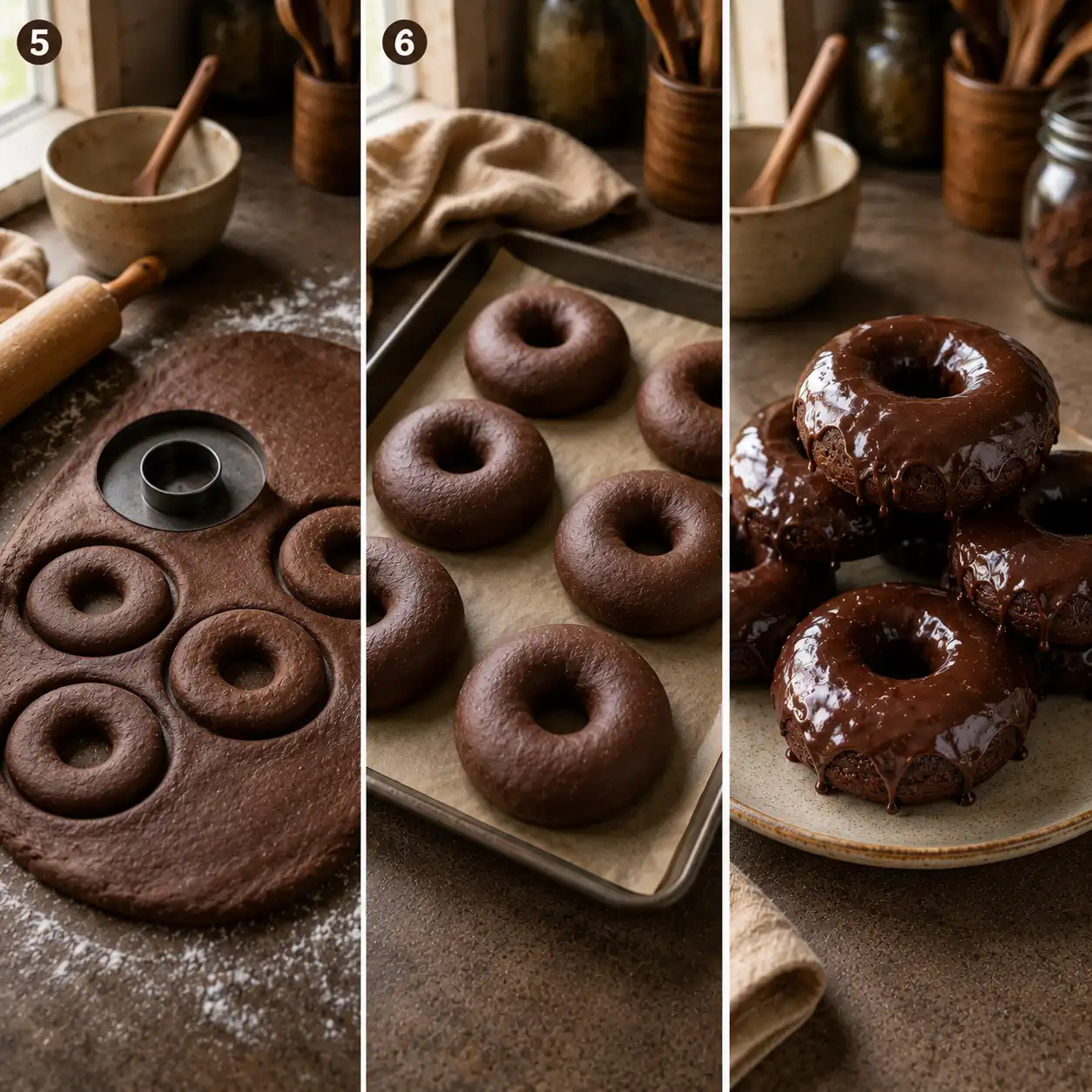 glazed chocolate donut final dish