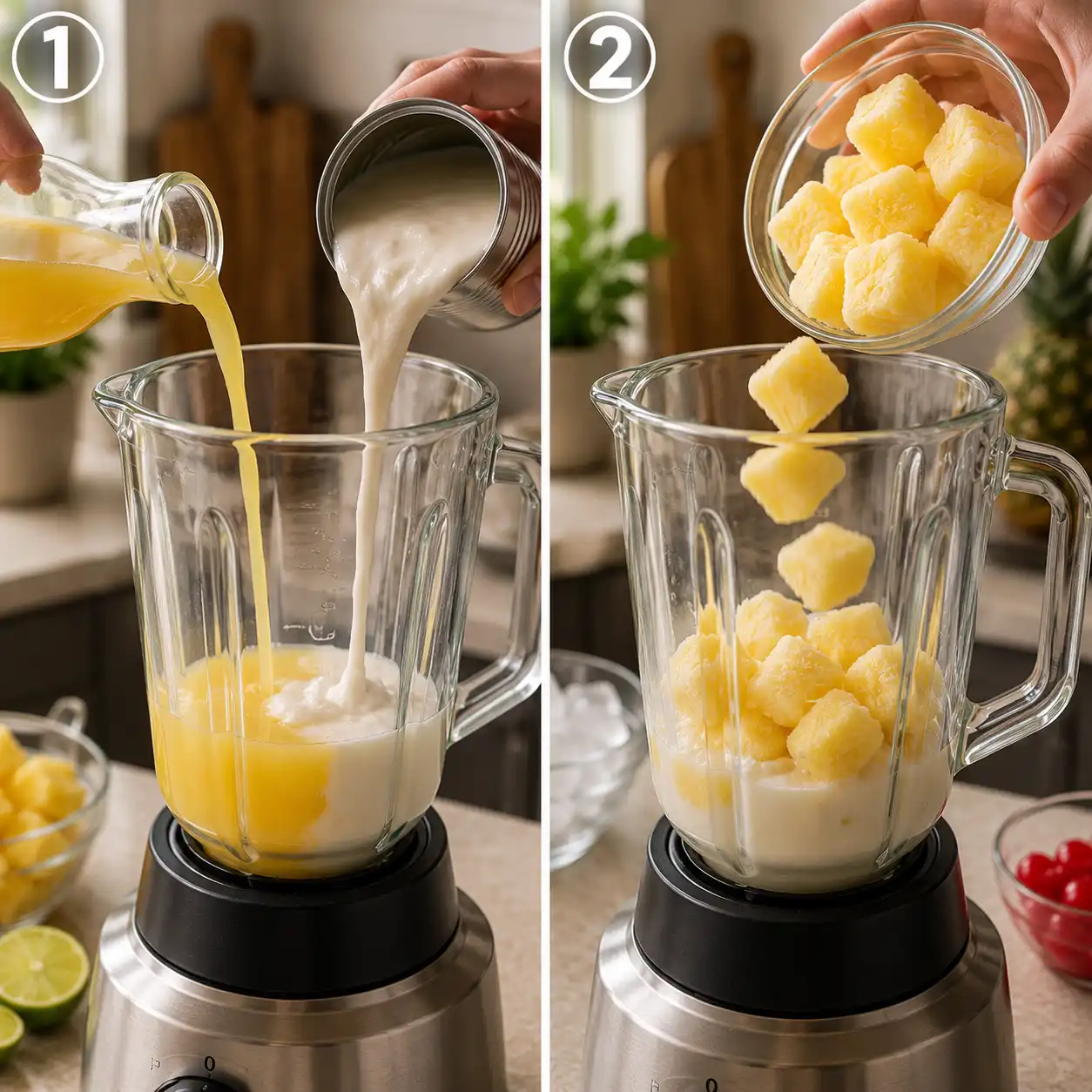 Virgin pina colada preparation