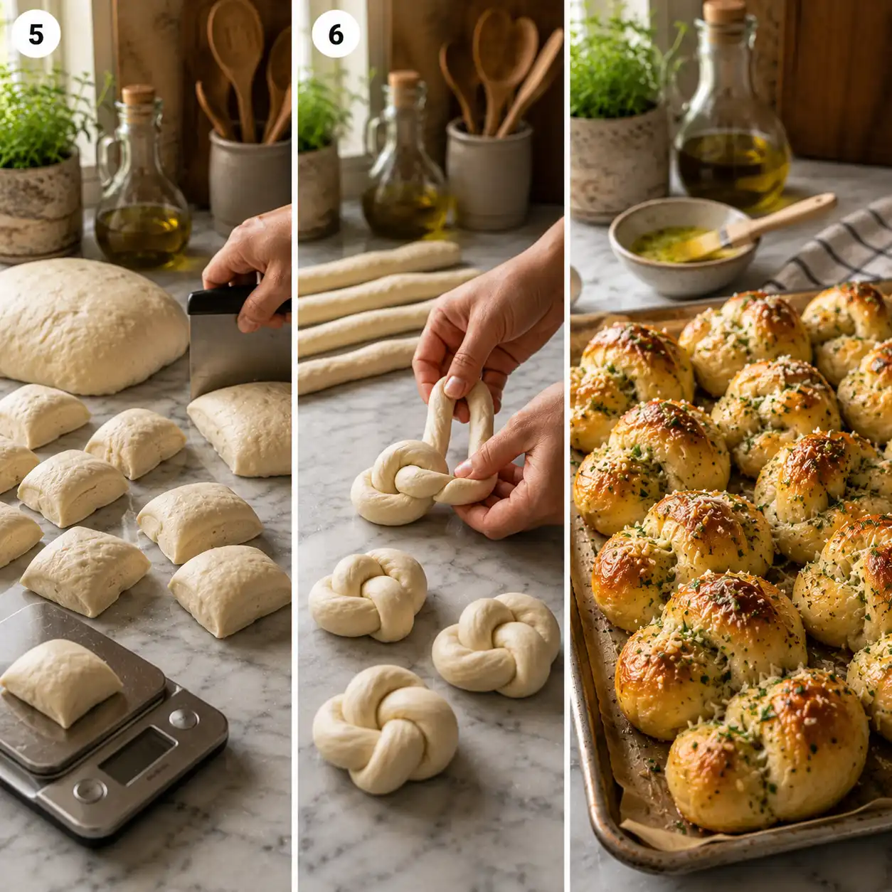 homemade garlic knots final dish