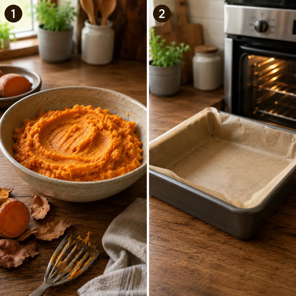 high protein sweet potato brownies preparation