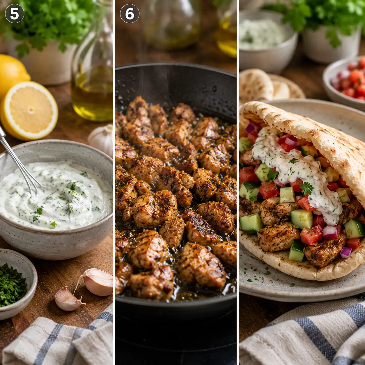 Mediterranean Chicken Pita final dish