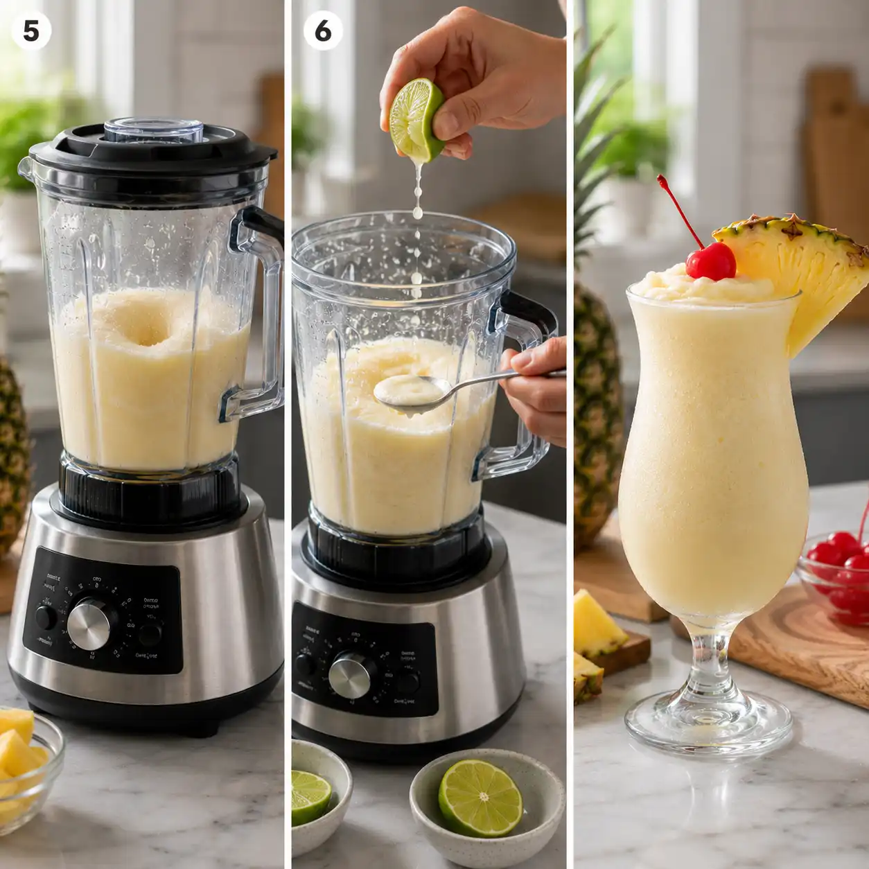 non alcoholic pina colada final dish