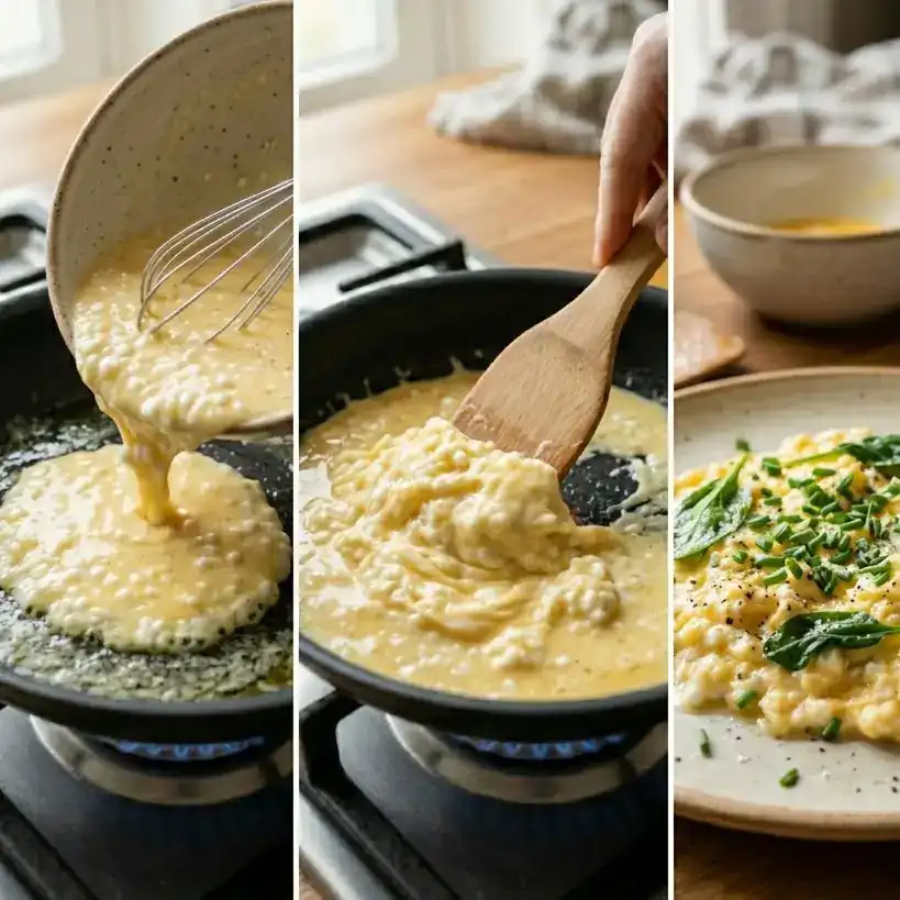 scrambled eggs with cottage cheese final dish