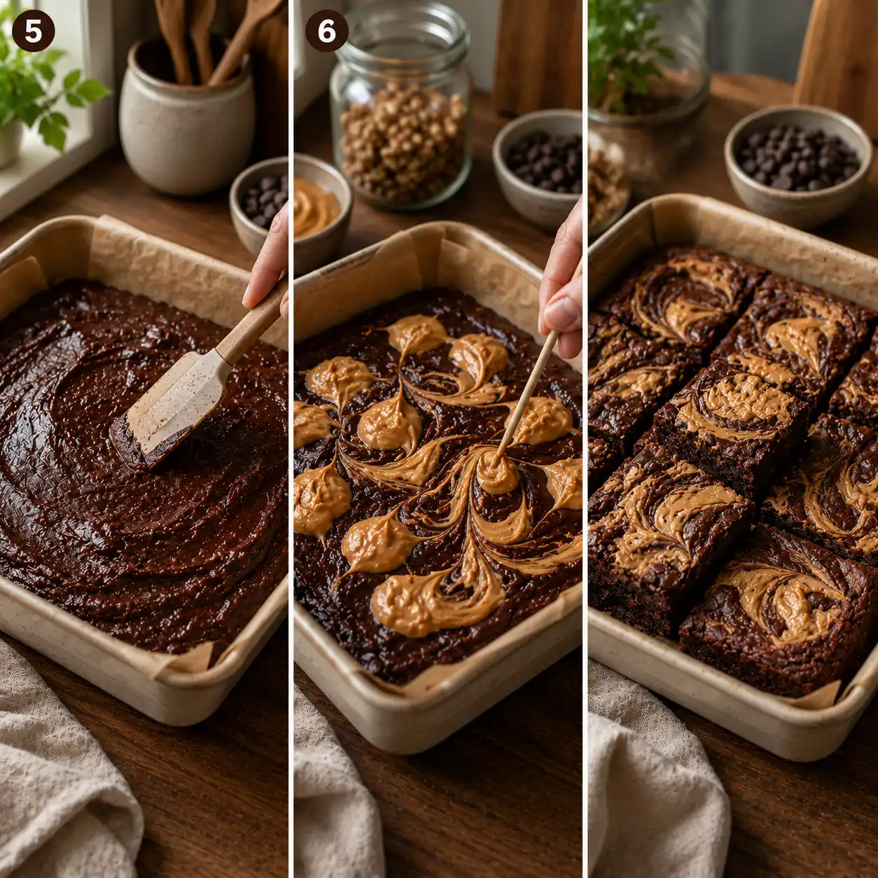 sweet potato brownie with peanut butter final dish