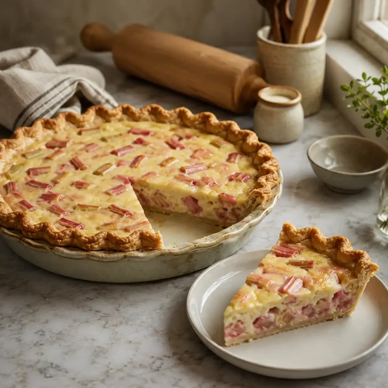 rhubarb custard pie recipe recipe featured image