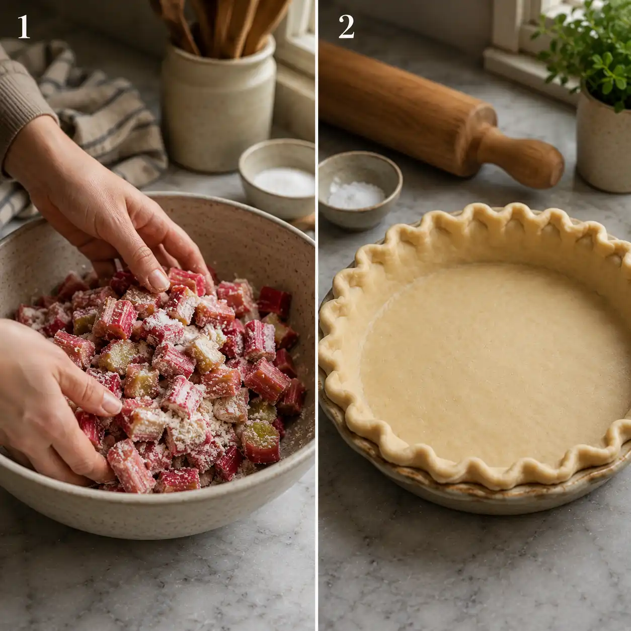 rhubarb custard pie recipe preparation
