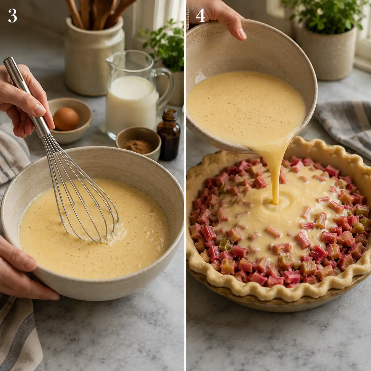 rhubarb custard pie recipe final dish