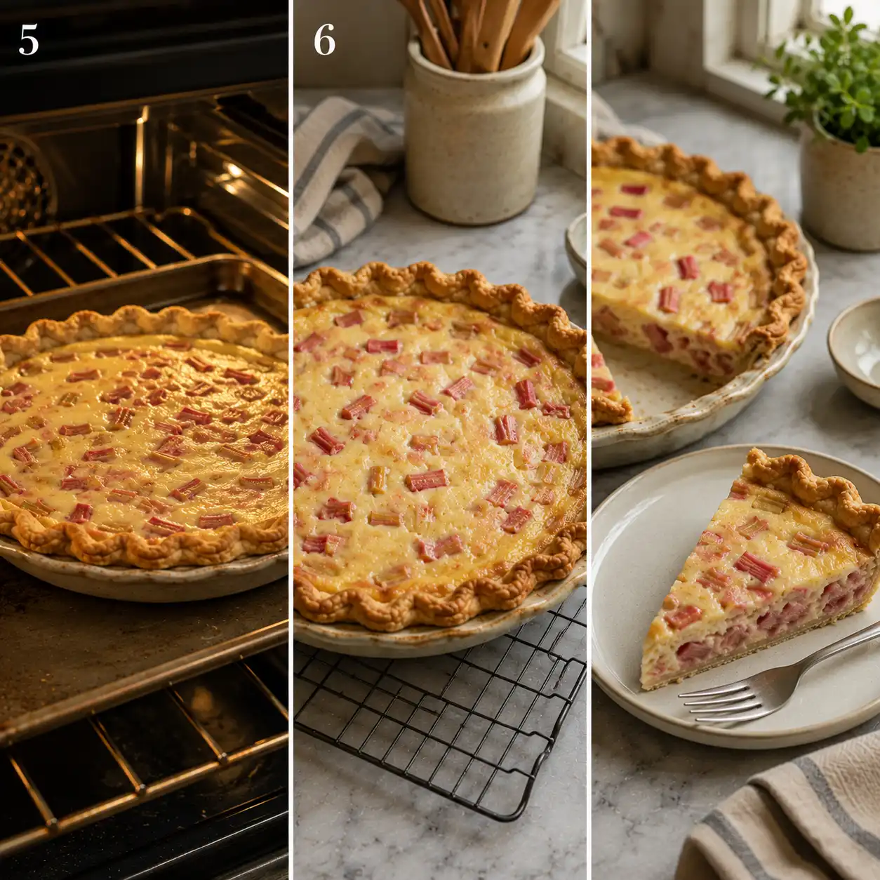 rhubarb custard pie recipe final dish