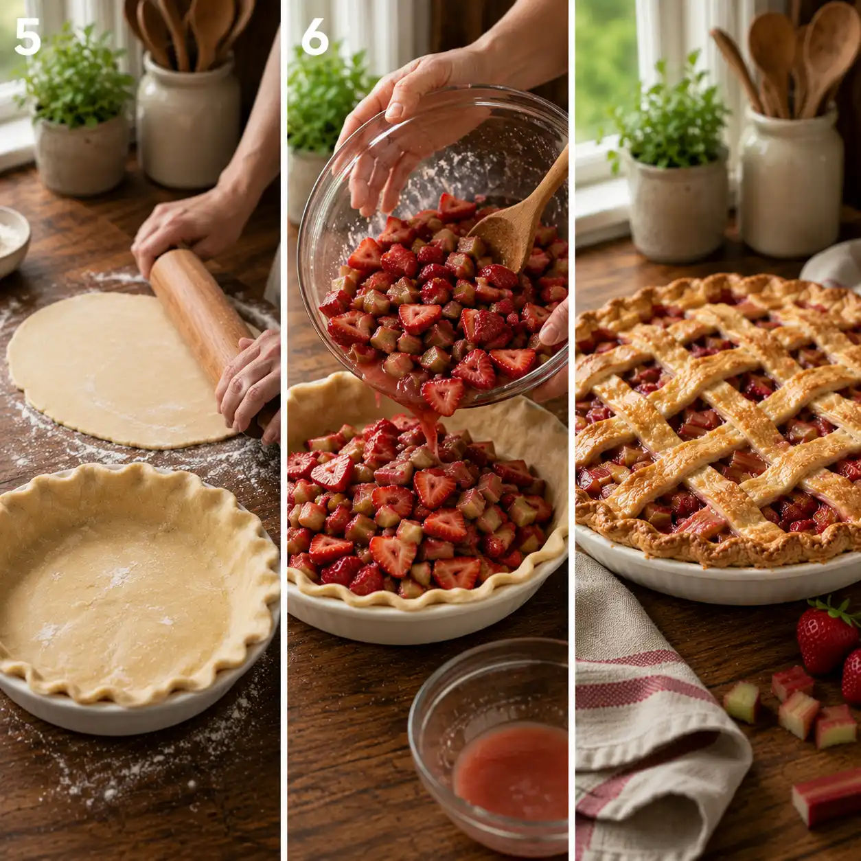 strawberry rhubarb pie recipe final dish