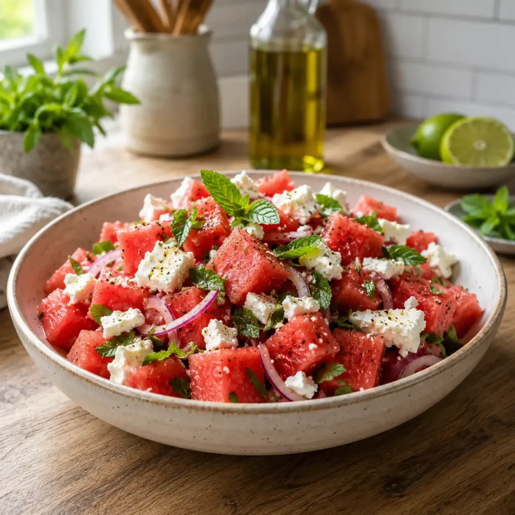 feta cheese watermelon salad recipe recipe featured image