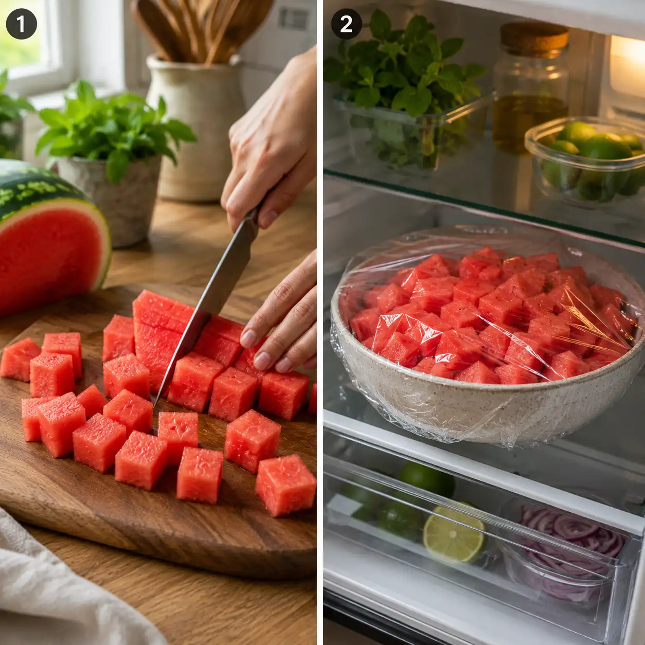 feta cheese watermelon salad recipe preparation