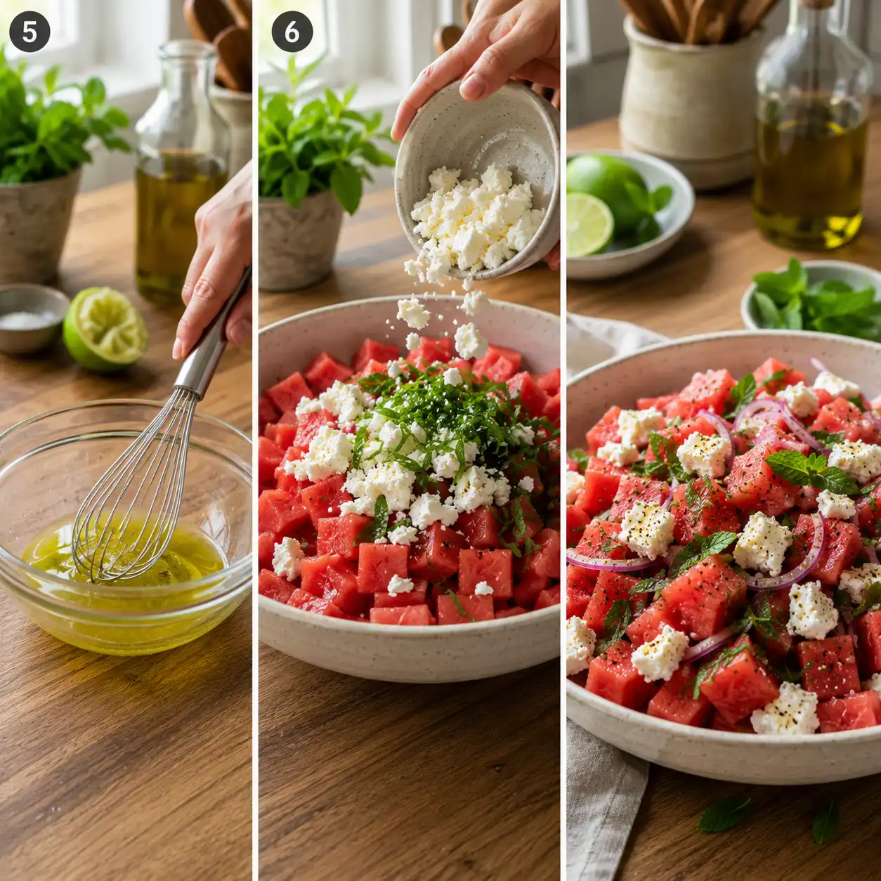 feta cheese watermelon salad recipe final dish