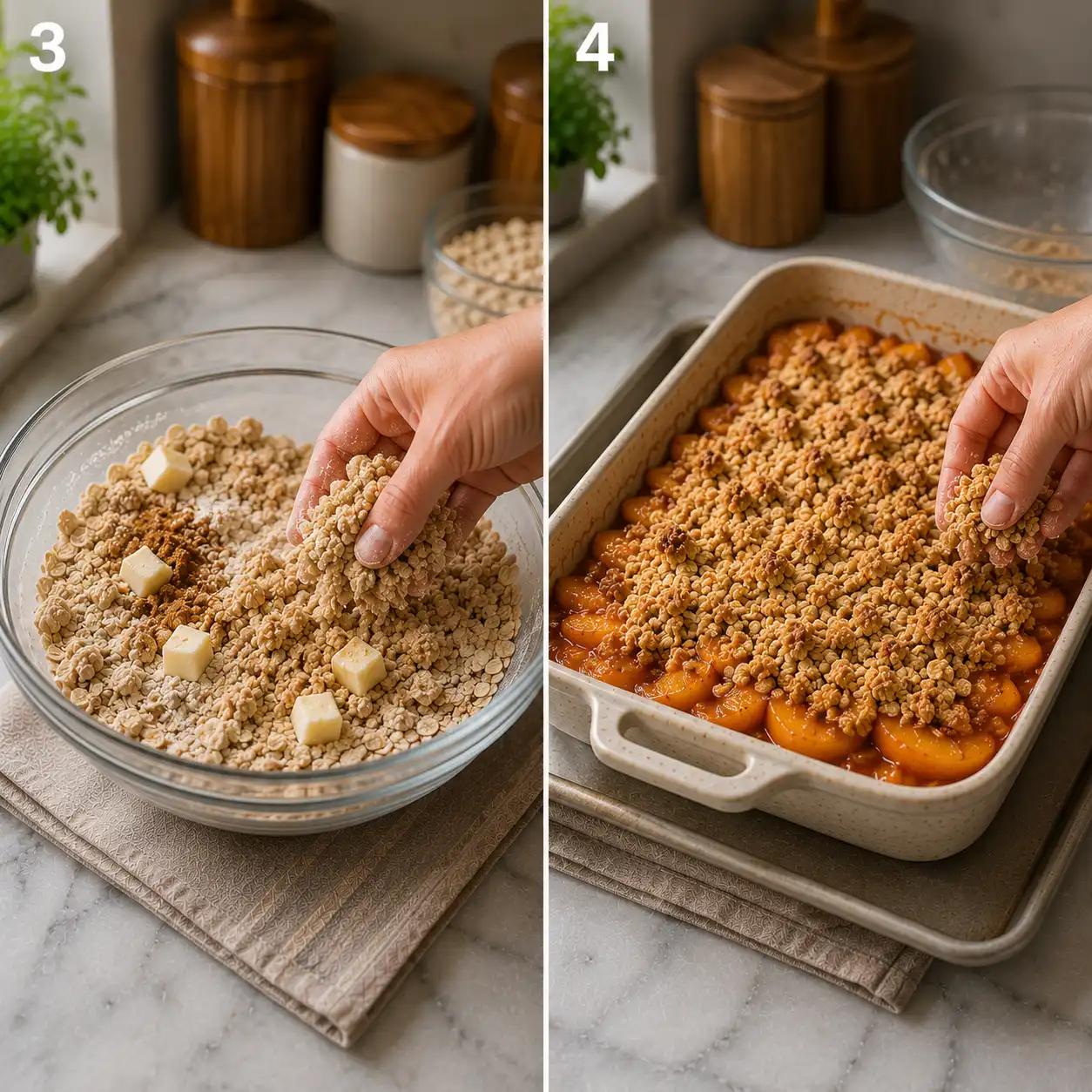 peach crisp recipe final dish