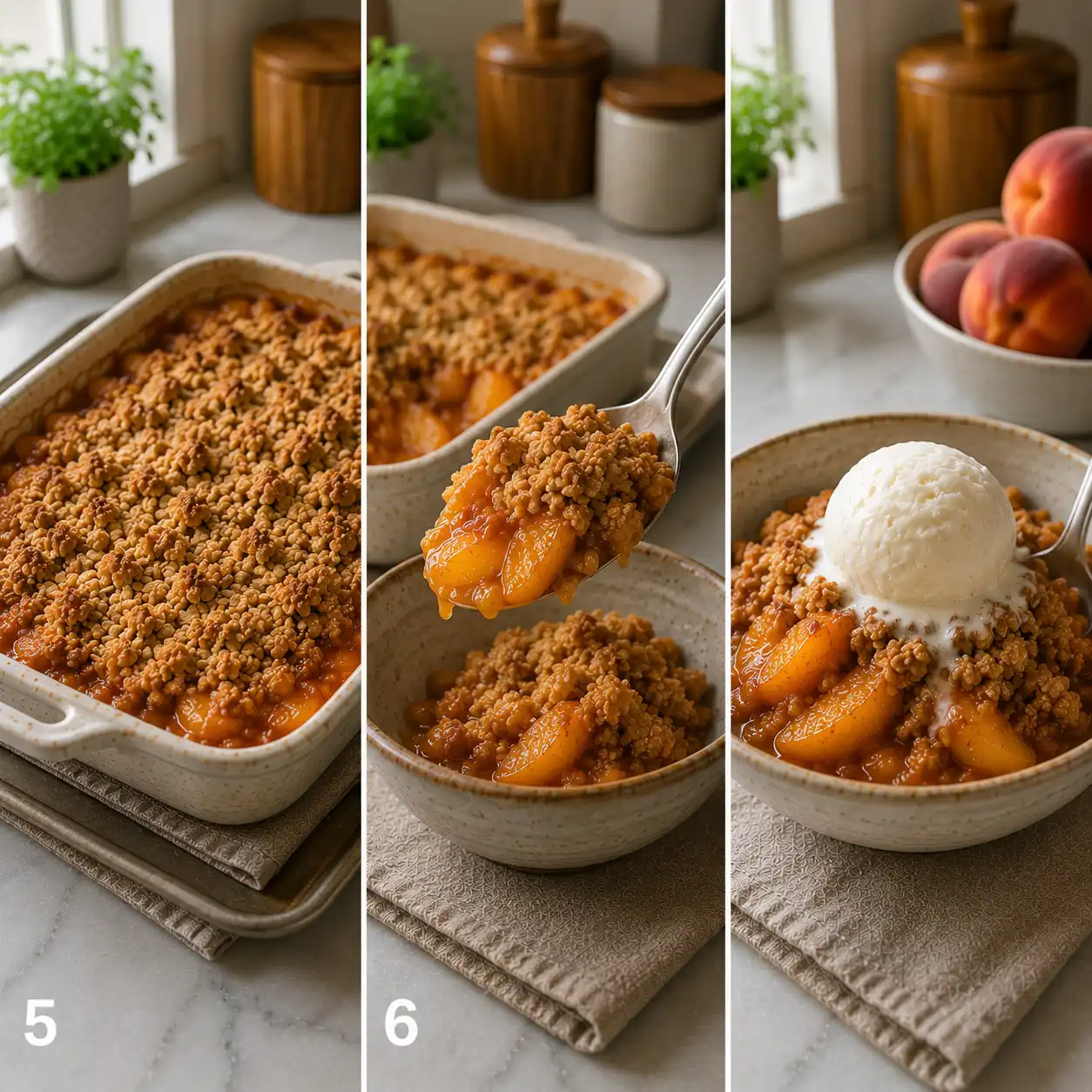 peach crisp recipe final dish