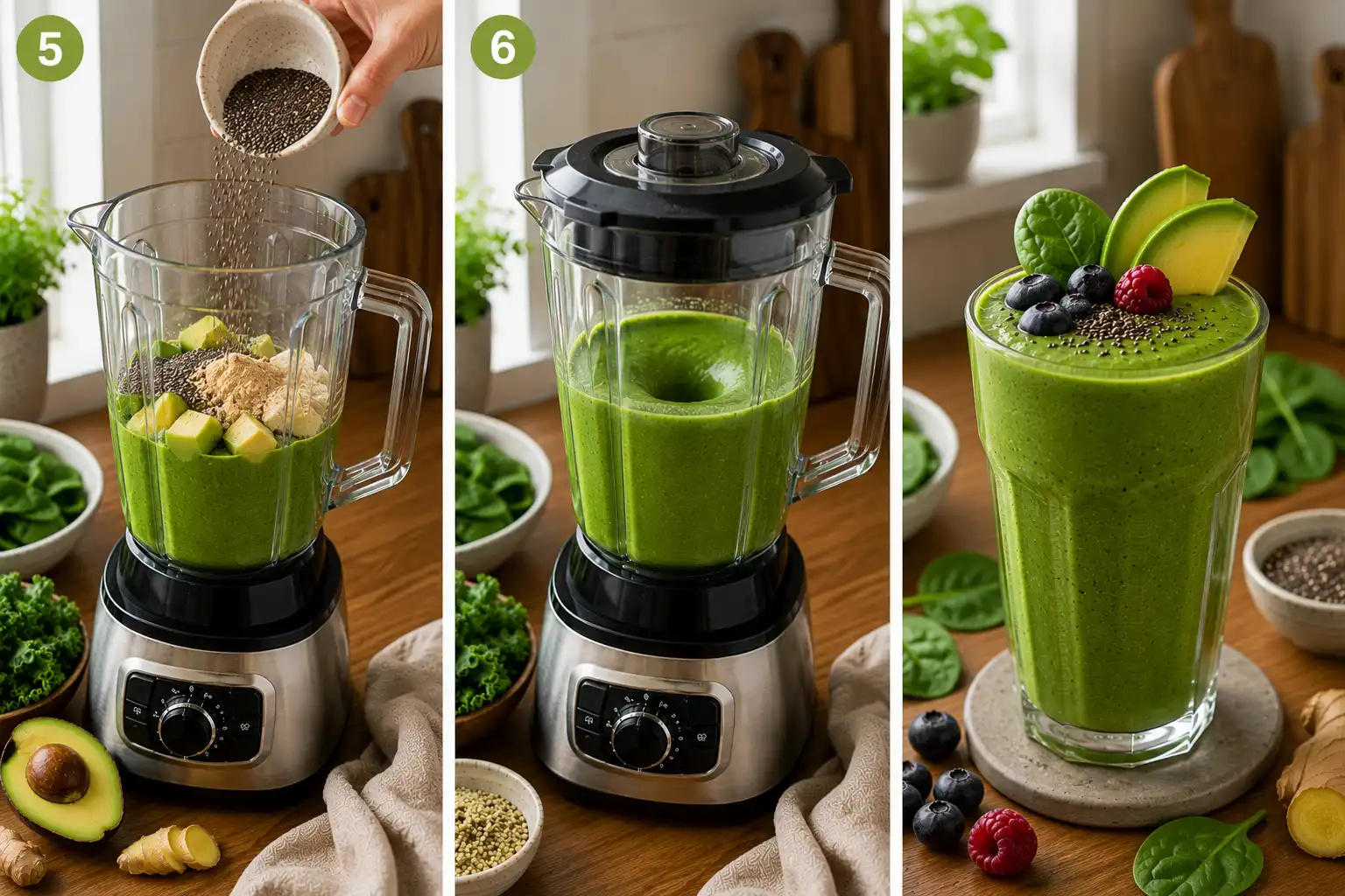 healthy green smoothie final dish