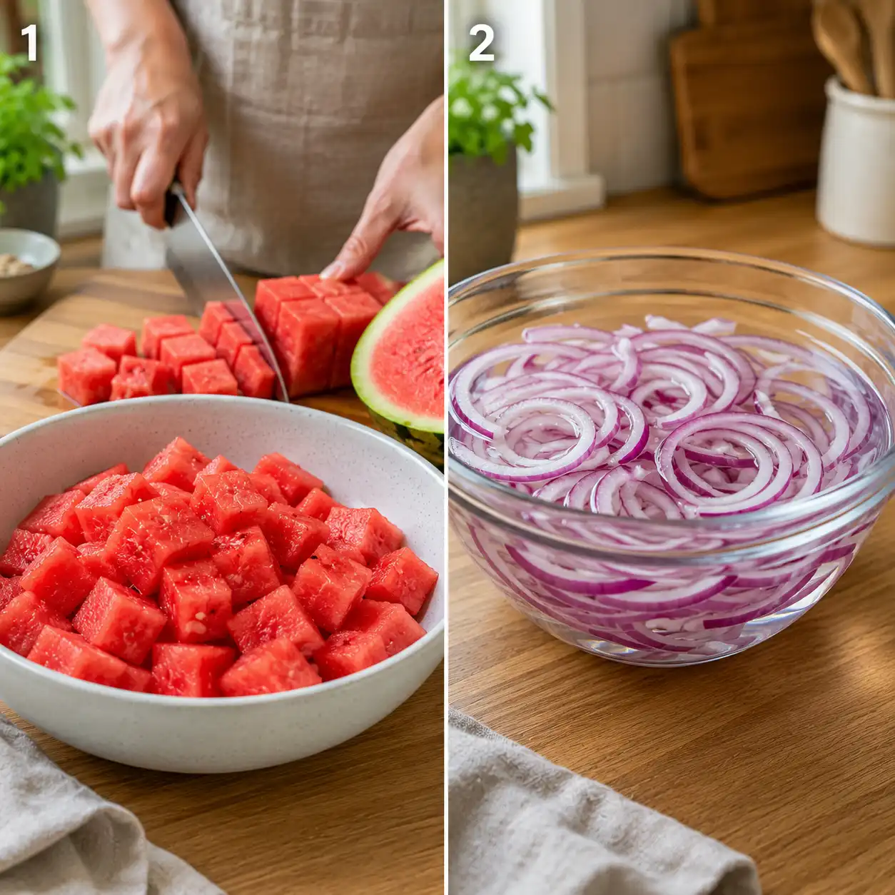 watermelon salad recipe preparation