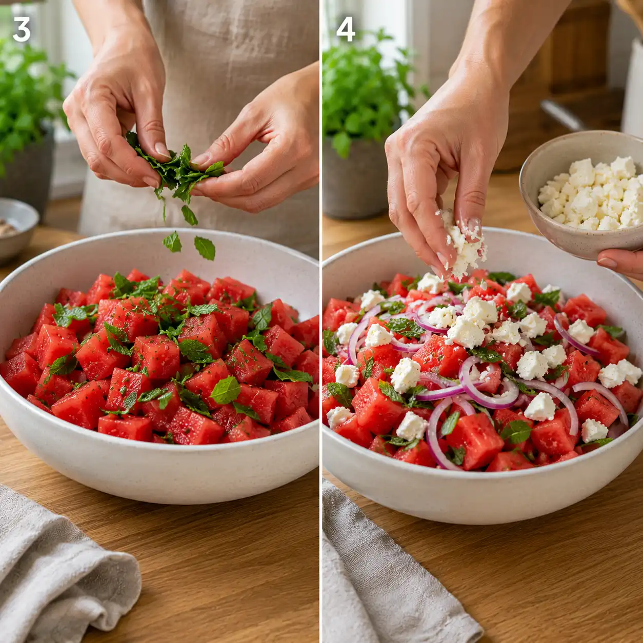 watermelon salad recipe final dish