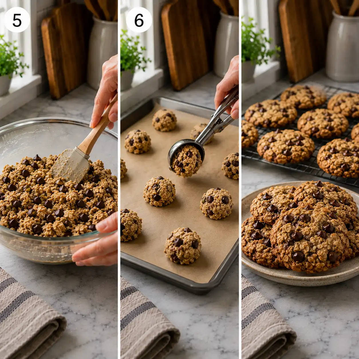 healthy oatmeal chocolate chip cookies final dish