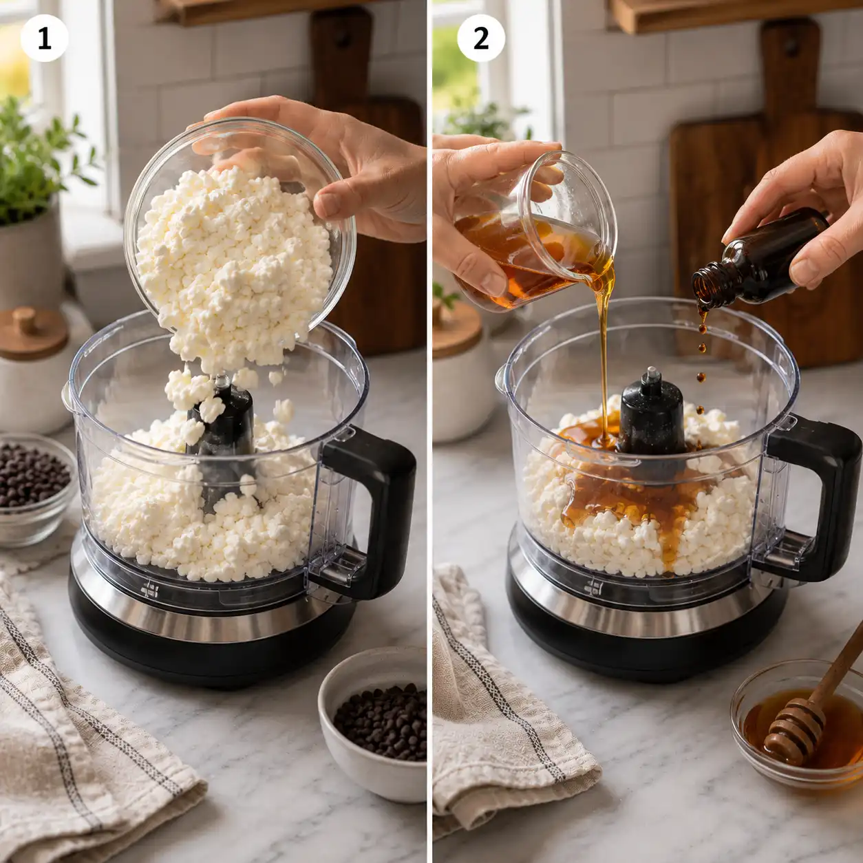 Cottage Cheese Cookie Dough preparation