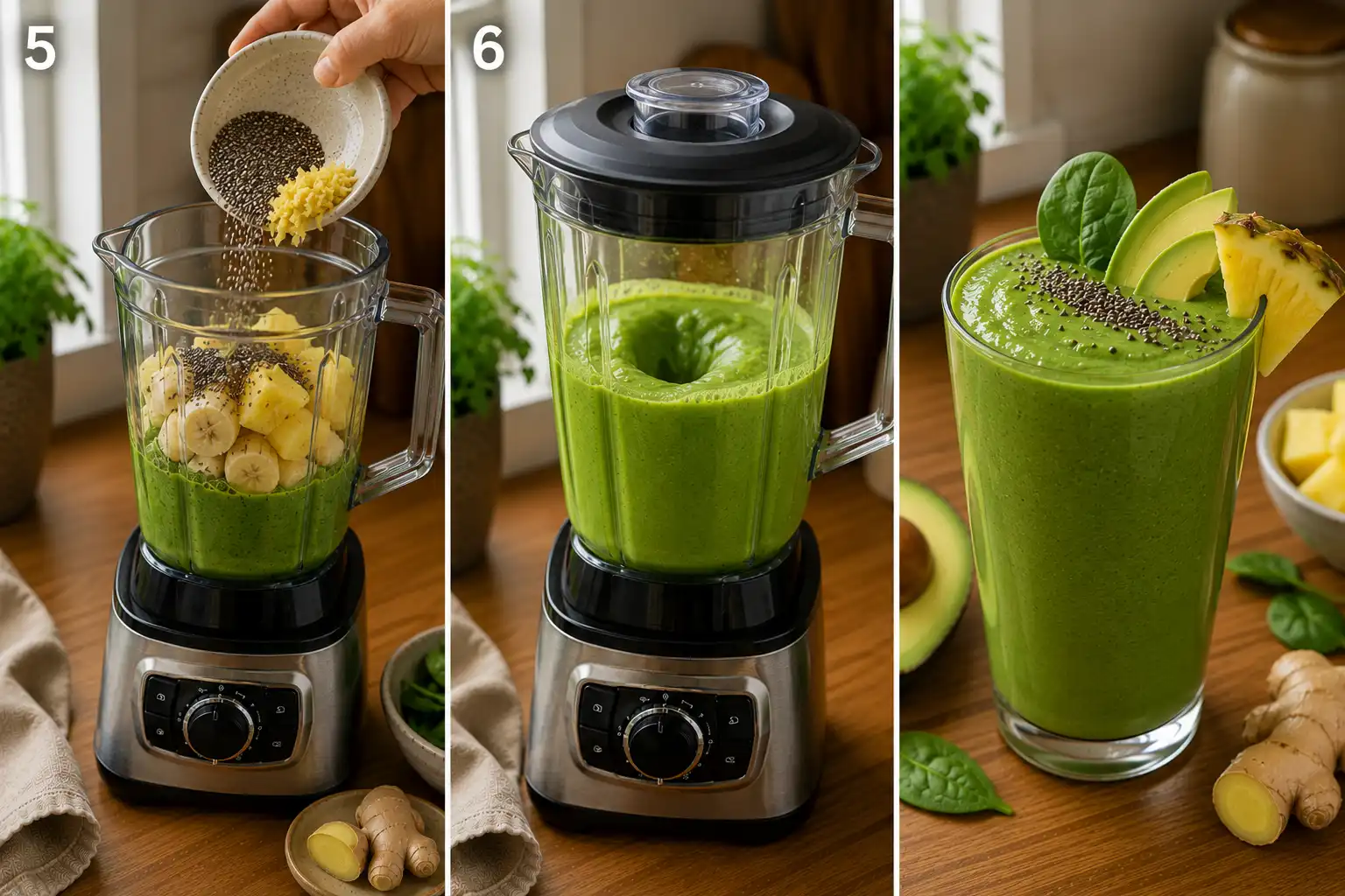 recipe for green smoothie final dish